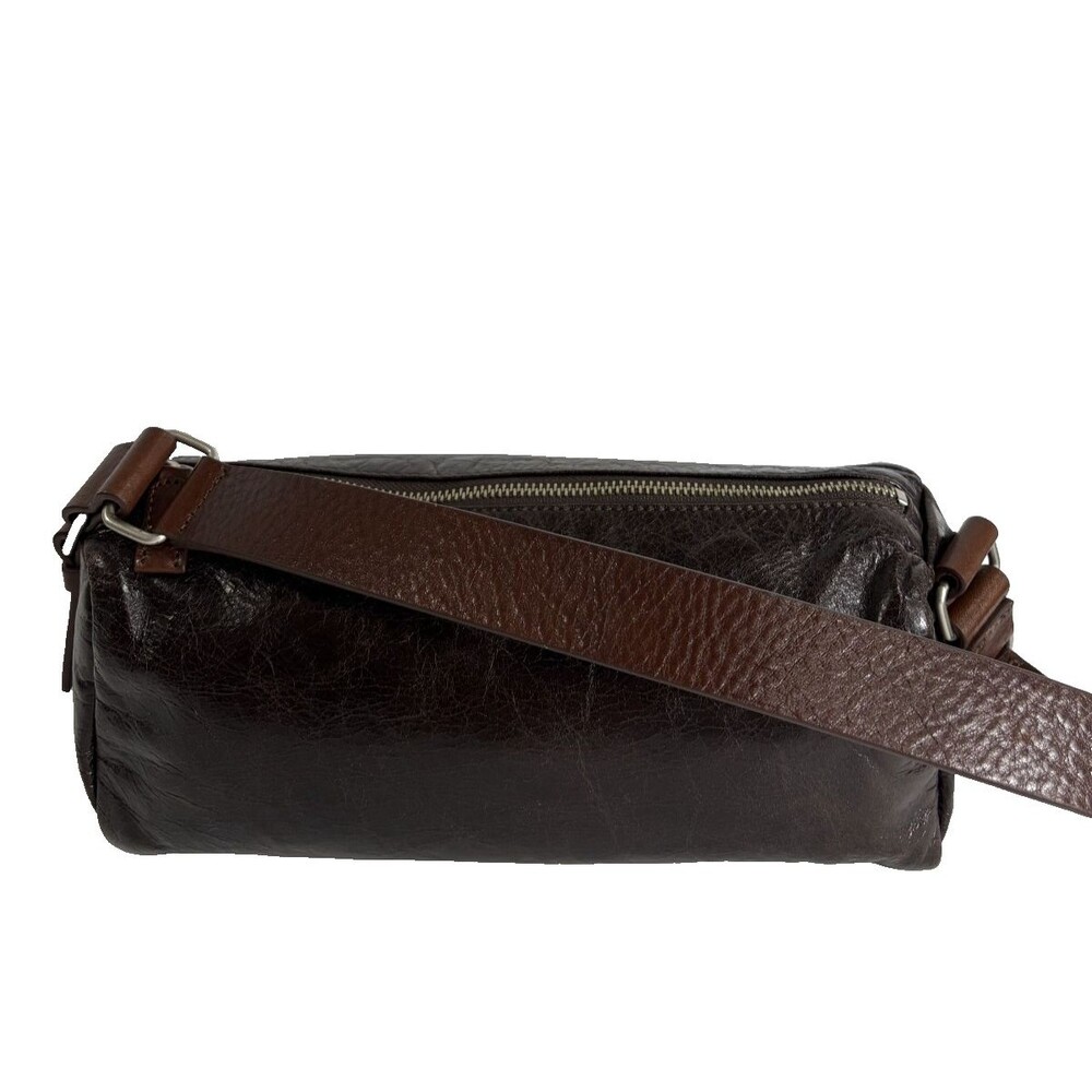 Sundance Belted Baguette Women's Leather Bag Dark Espresso Brown Purse - Picture 9 of 10